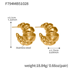 18K Gold-Plated Croissant Hoop Earrings
