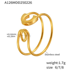 18K Gold-Plated Safety Pin Open Ring