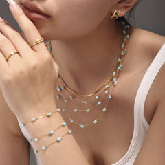 Amazonite Necklace Bracelet or Flat Chain