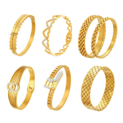 18K Gold-Plated Heart Detail Cuff Bracelet