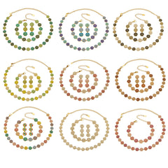 Color Cubic Zirconia Flower Station Jewelry