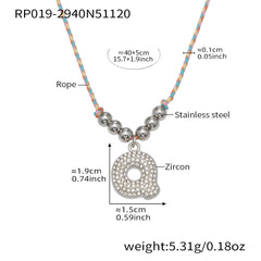 Cubic Zirconia Initial Pendant Necklace