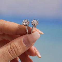 Cubic Zirconia Slim Floral Ring Designs