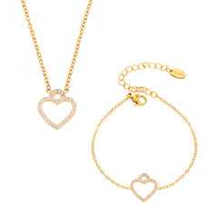 Cubic Zirconia Heart Necklace or Bracelet