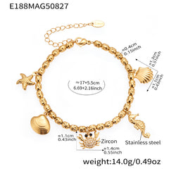 Ocean Charm Bead Bracelet