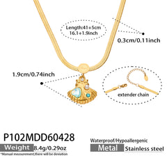 18K Gold-Plated Shell-Inspired Pearl-Look Pendant Necklace