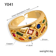 Gold-Tone Cubic Zirconia Accent Open Ring