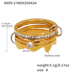 Cubic Zirconia Multi-Line Ring Designs