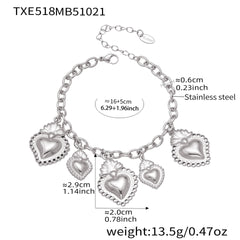 18K Gold-Plated Crown Heart Charm Jewelry