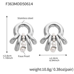 Pearl-Look Sculptural Fan Earrings