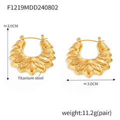 18K Gold-Plated Sculptural Floral Hoop Earrings