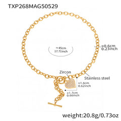 Cubic Zirconia Heart Toggle Jewelry