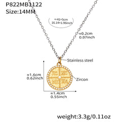 Round Cubic Zirconia Coin Pendant Necklace