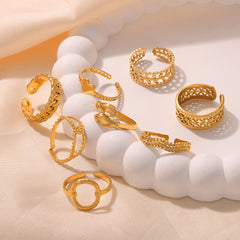 Gold-Tone Sculptural Open Ring