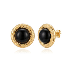 Marielle Black Agate Stud Earrings