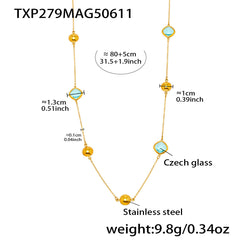 Faceted Czech Glass Long Necklace