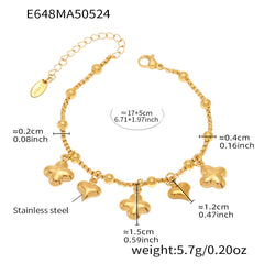 Gold-Tone Cubic Zirconia Charm Bracelet or Anklet