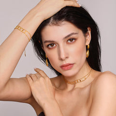 Layered Shimmer Chain Necklace and Bracelet
