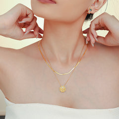 Heart Clover Pendant Necklace or Separate Chain