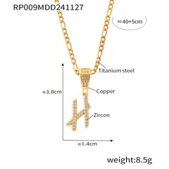 Cubic Zirconia Script Initial Pendant Necklace