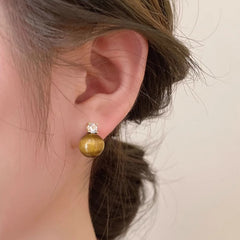 Nadine Vintage-Inspired Tiger-Eye Stud Earrings