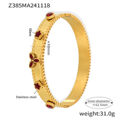 Snowflake or Three-Petal Stone-Accent Clasp Bracelet