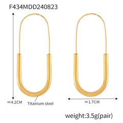 18K Gold-Plated Paperclip-Shape Drop Earrings