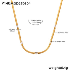 Toggle Chain and Square Cubic Zirconia Necklaces