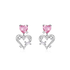 Camille Dainty Pavé Heart Stud Earrings