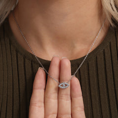 Eye-Motif Cubic Zirconia Necklace & Bracelet