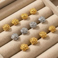 18K Gold-Plated Rose Stud Earrings