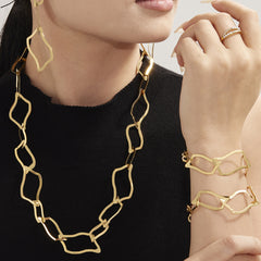 18K Gold-Plated Irregular Link Jewelry