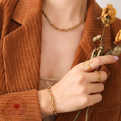 18K Gold-Plated Rope Chain Necklace or Bracelet