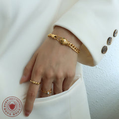 18K Gold-Plated Snake Head Chain Bracelet