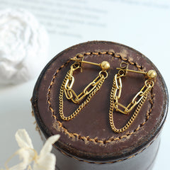 Layered Chain Drop Stud Earrings