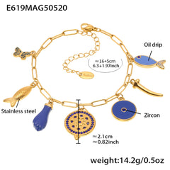 Enamel Charm Bracelet, Anklet or Pendant Pack