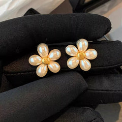 Marielle Vintage-Inspired Pearl Floral Stud Earrings