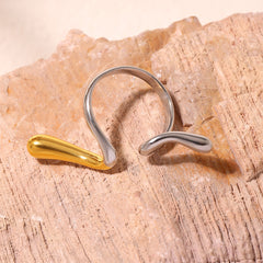 Sculptural Wave Open Ring