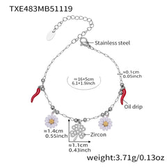 18K Gold-Plated Daisy Charm Necklace or Bracelet