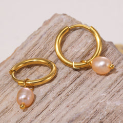 18K Gold-Plated Hoop and Pearl Earring Designs