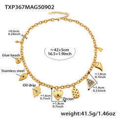 Cubic Zirconia Mixed Charm Necklace or Bracelet