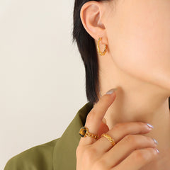 Twisted Texture Hoop Earrings