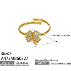 Cubic Zirconia Floral & Geometric Open Rings