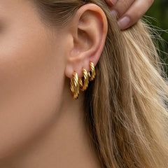 Twisted Rope Hoop Earrings