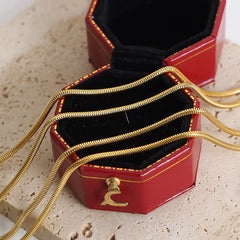 Gold-Tone Fine Snake Chain Bracelet