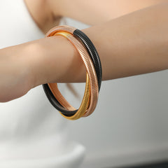 Ribbed Triple Coil Bracelet