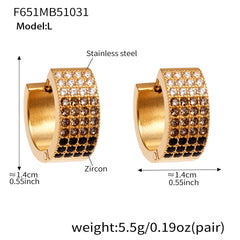 18K Gold-Plated Multi-Row Cubic Zirconia Hoops