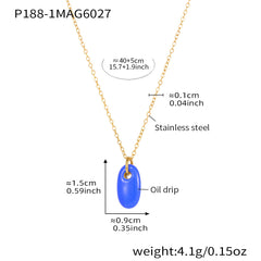 Color Enamel Pendant Necklace and Layering Chains