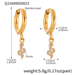 18K Gold-Plated Cubic Zirconia Charm Hoop Designs