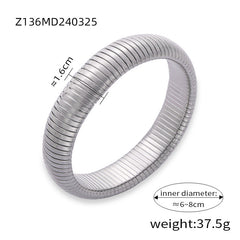 Ribbed Coil Bangle Bracelet